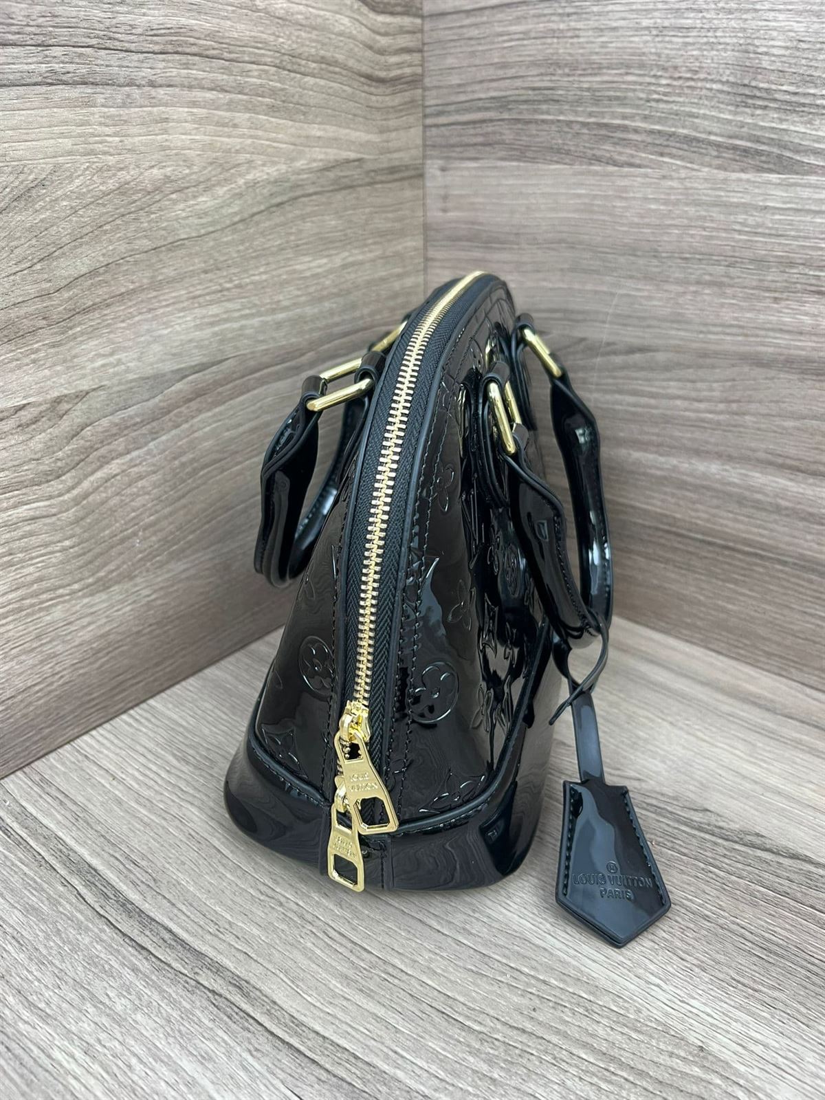 Bolso Lv negro charol - Imagen 4