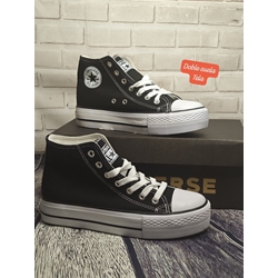 Bota converse de tela negra - Imagen 1