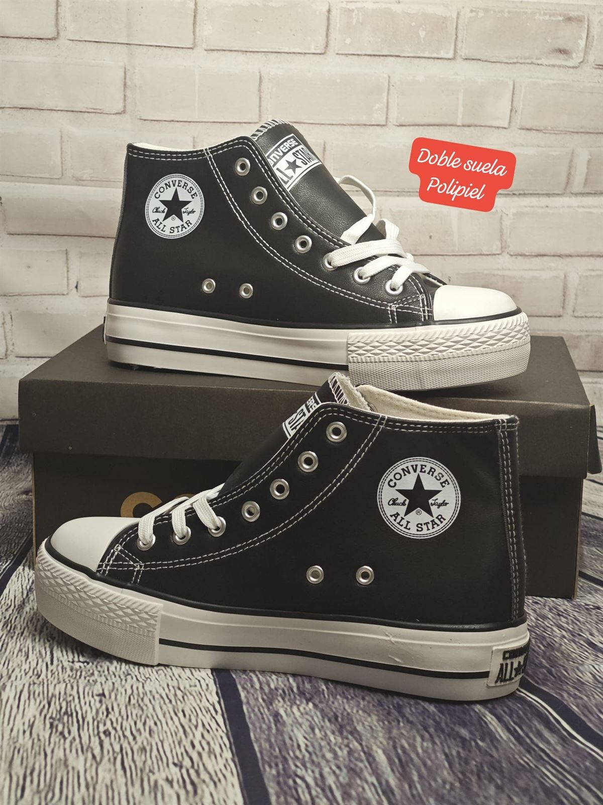 Bota converse polipiel negra - Imagen 1
