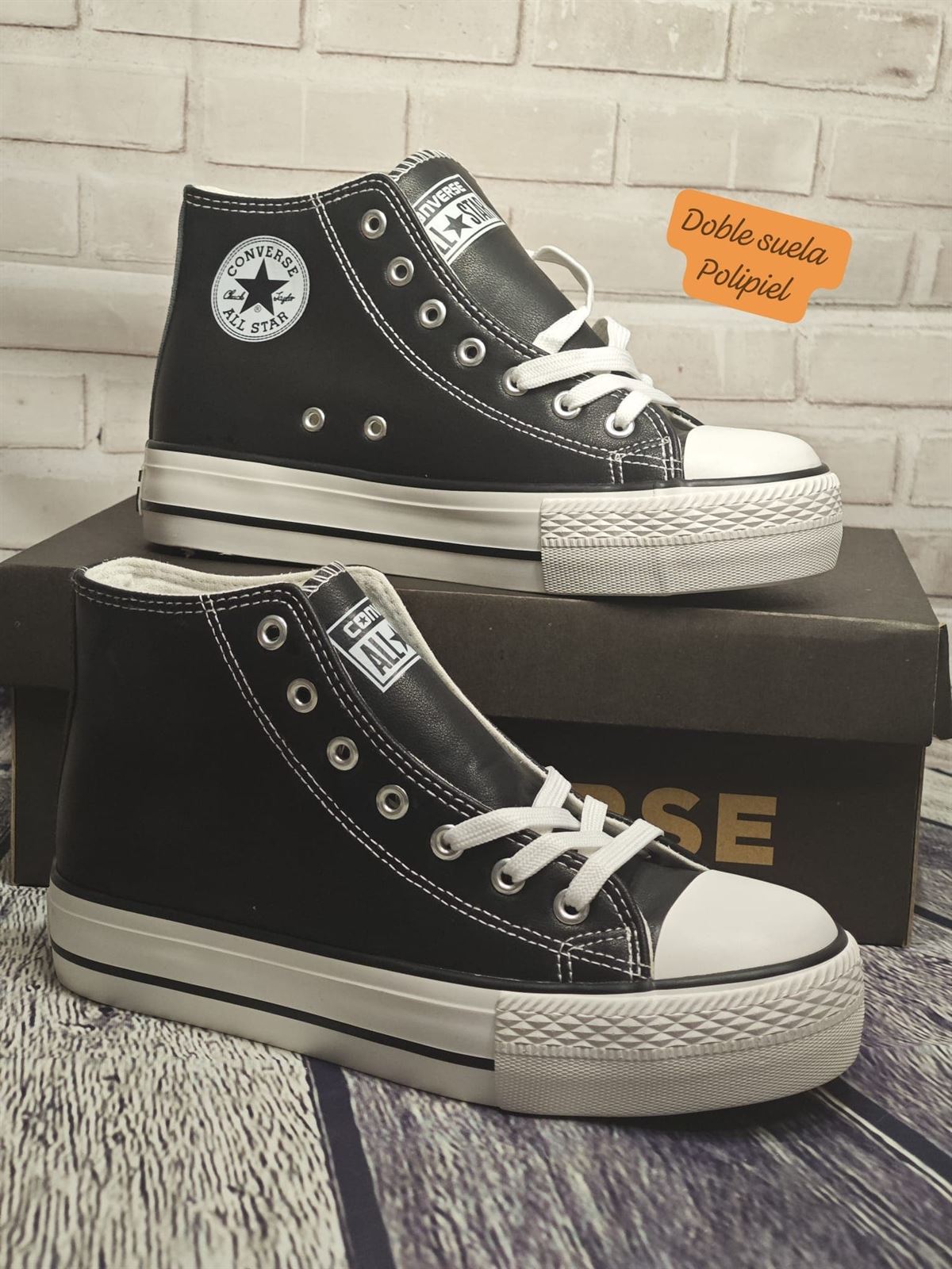 Bota converse polipiel negra - Imagen 2