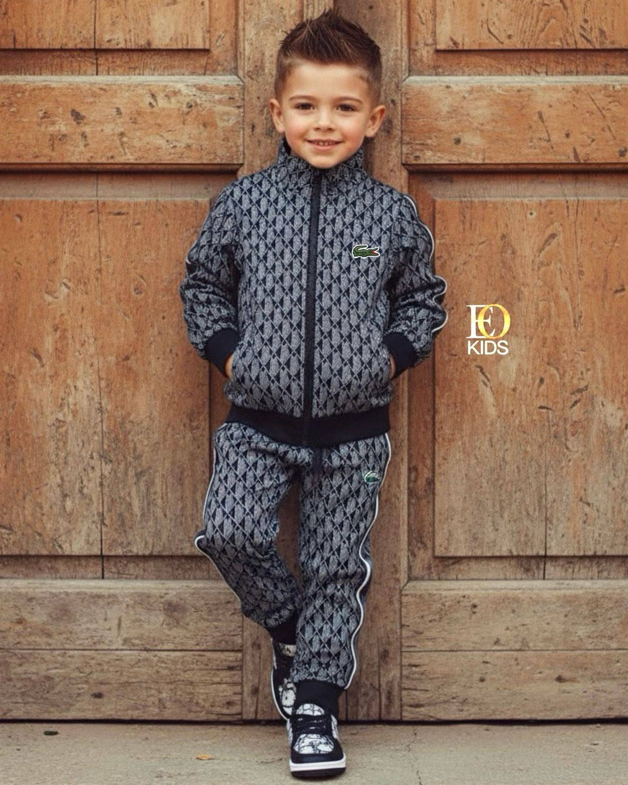 Chandal lacoste negro para niños - Imagen 1