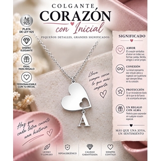 COLGANTE CORAZON CON INICIAL - Imagen 1