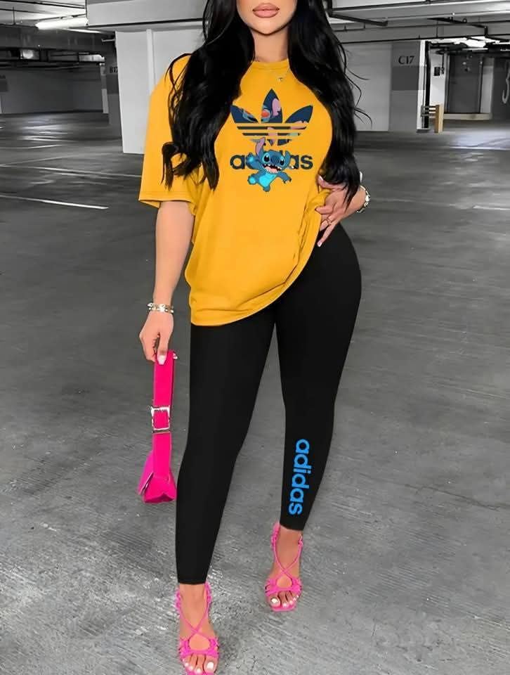 Conjunto camiseta con leggins adidas stich para mujer - Imagen 1