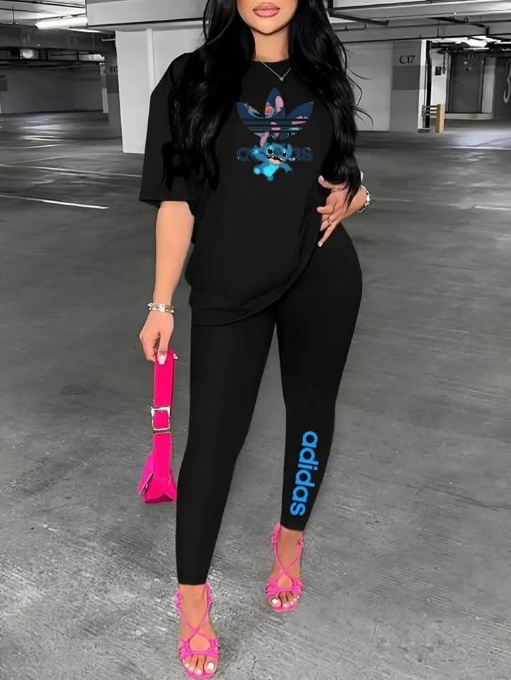 Conjunto camiseta con leggins adidas stich para mujer - Imagen 2