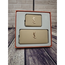 Dúo Monedero khaki Ysl - Imagen 1