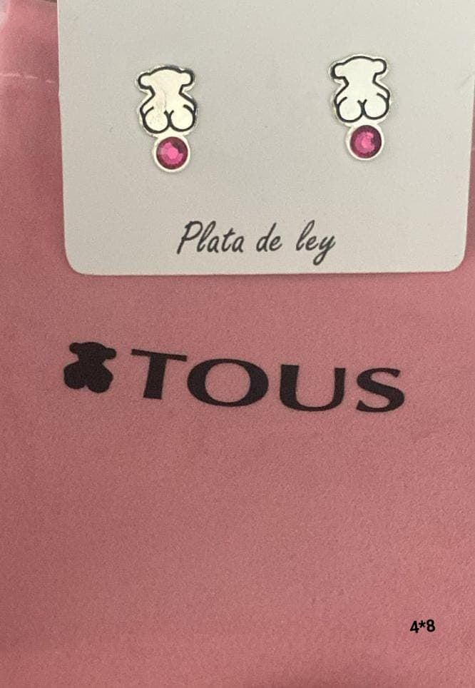 Pendientes Tous con circonita rosa - Imagen 1