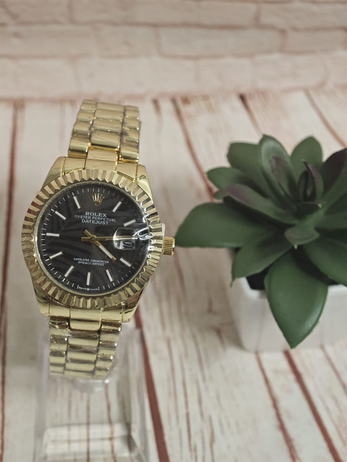 Reloj Rolex dorado/negro para hombre - Imagen 1
