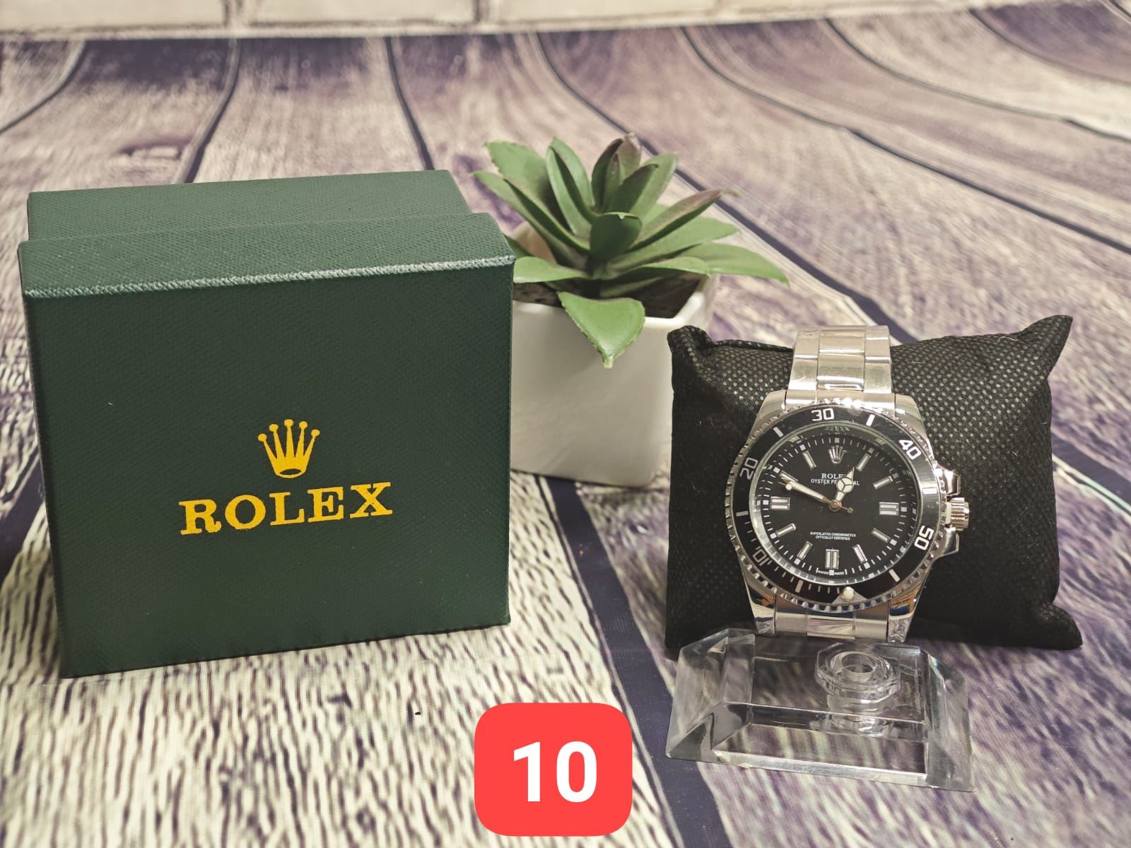 Reloj Rolex negro/plata - Imagen 1