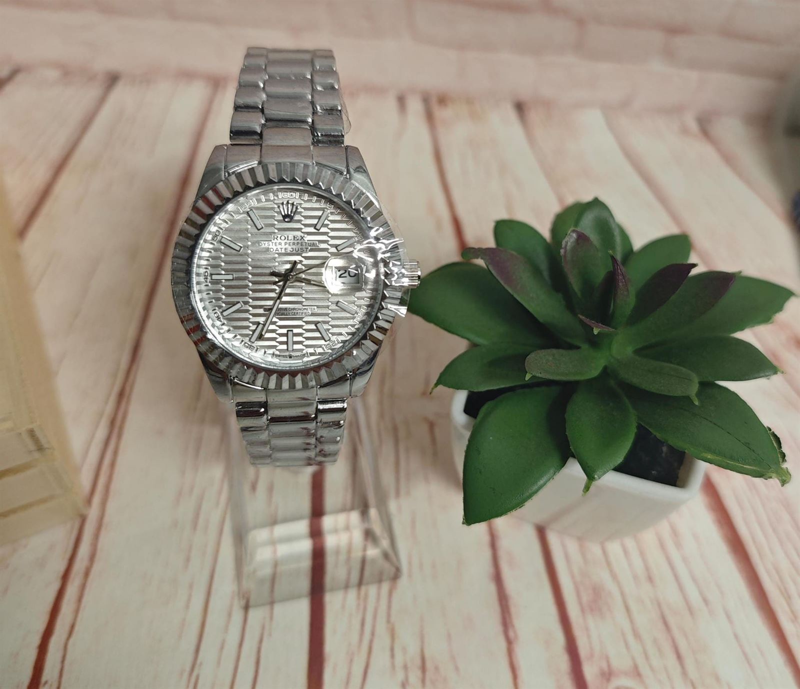 Reloj Rolex plateado para hombre - Imagen 1