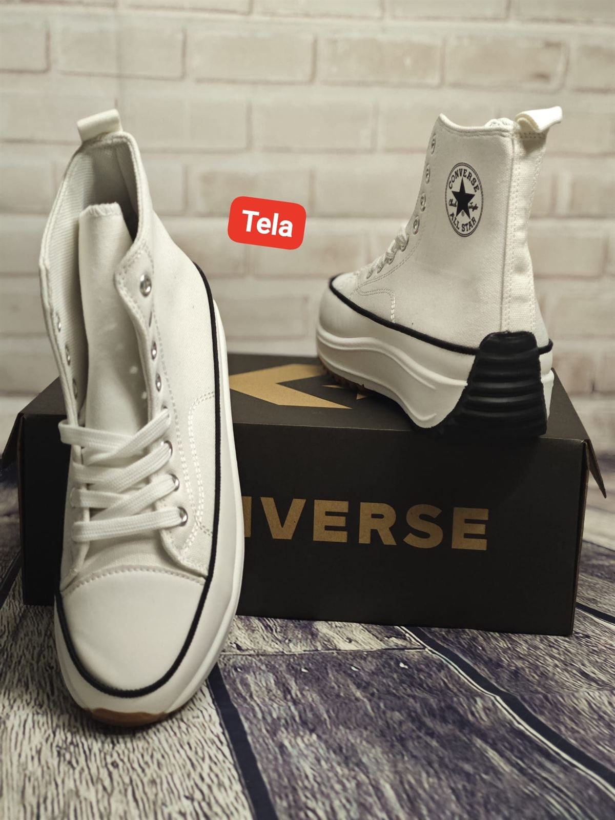 Sneakers Converse run lona blanca - Imagen 2