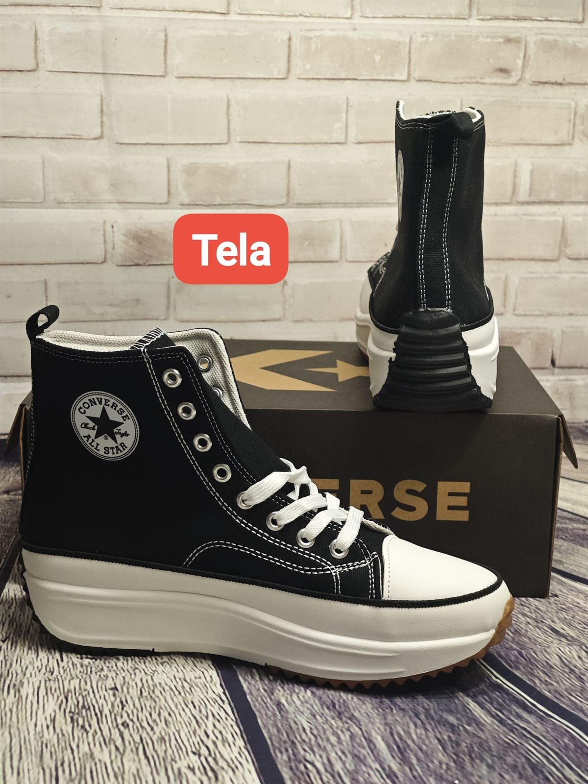 Sneakers Converse run lona negra - Imagen 2