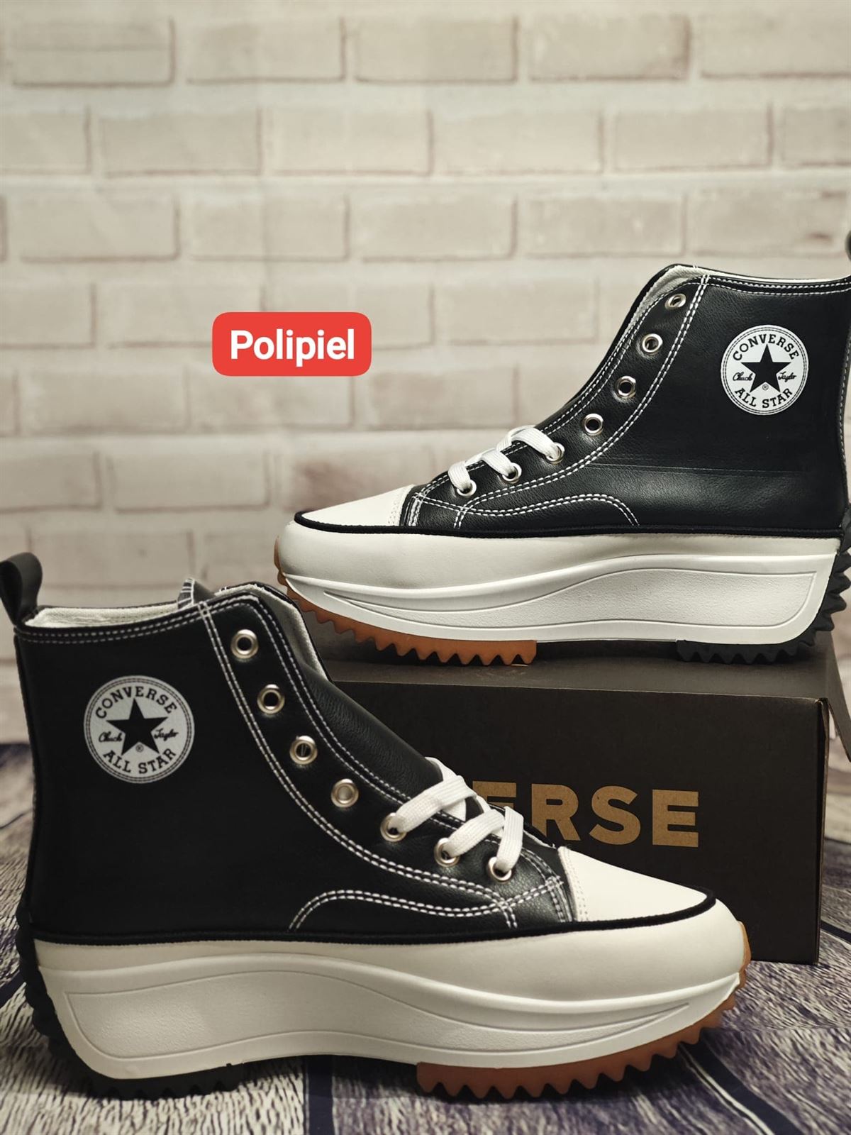 Sneakers Converse run polipiel negra - Imagen 1