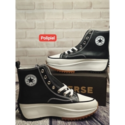 Sneakers Converse run polipiel negra - Imagen 1