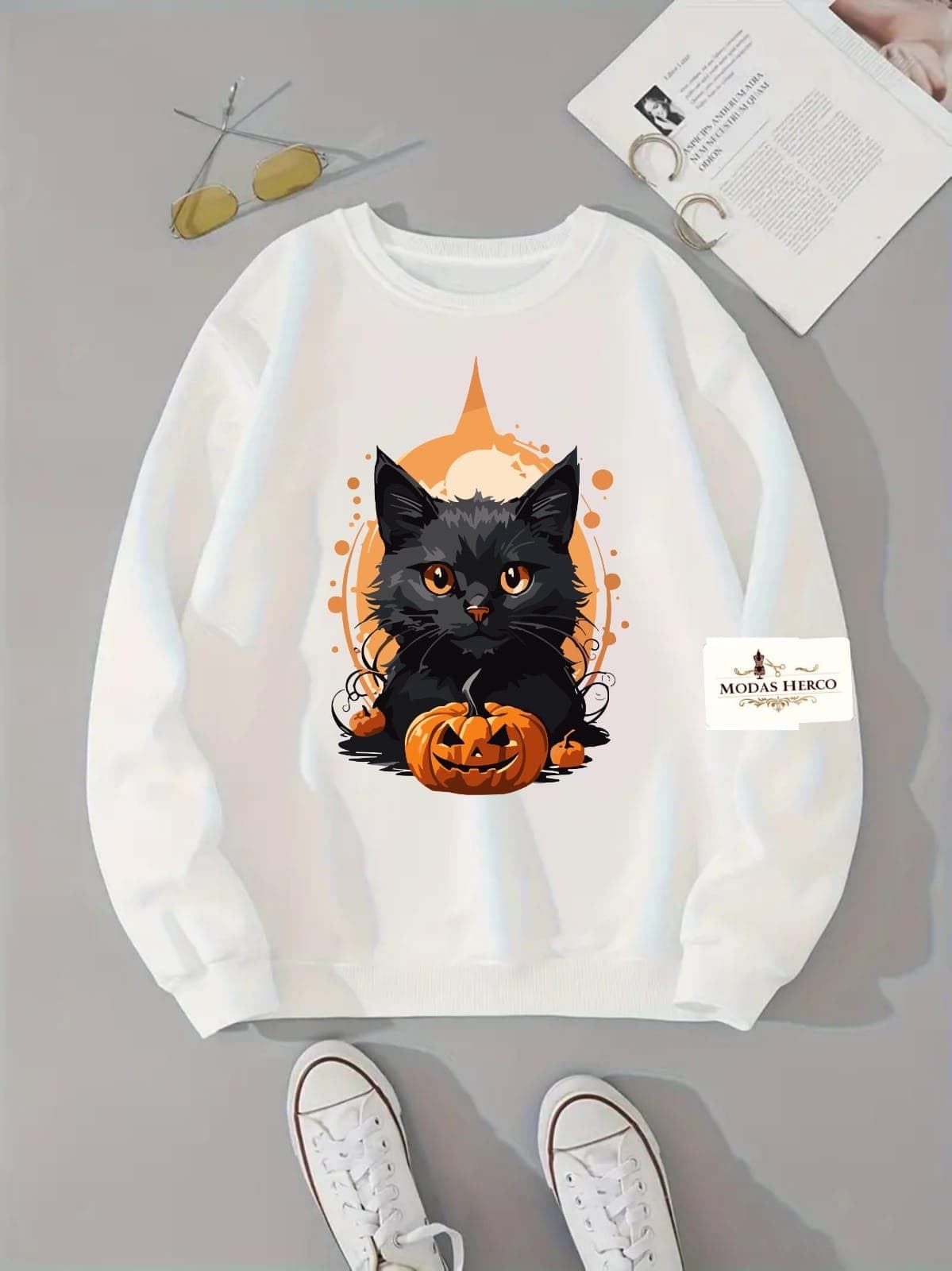 Sudadera gato negro - Imagen 1