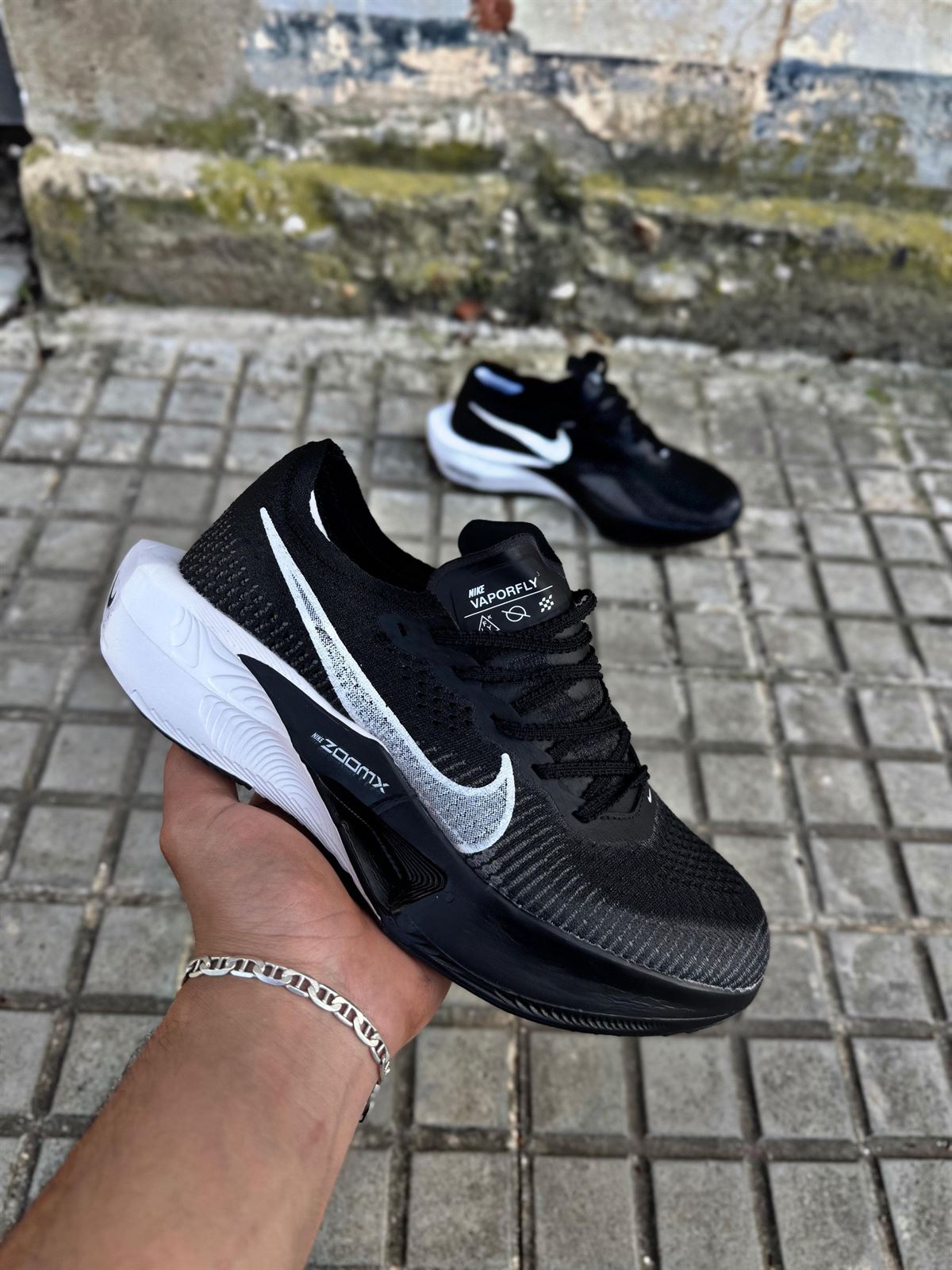 Zapatilla Nike w zoomx vaporfly black/white - Imagen 1