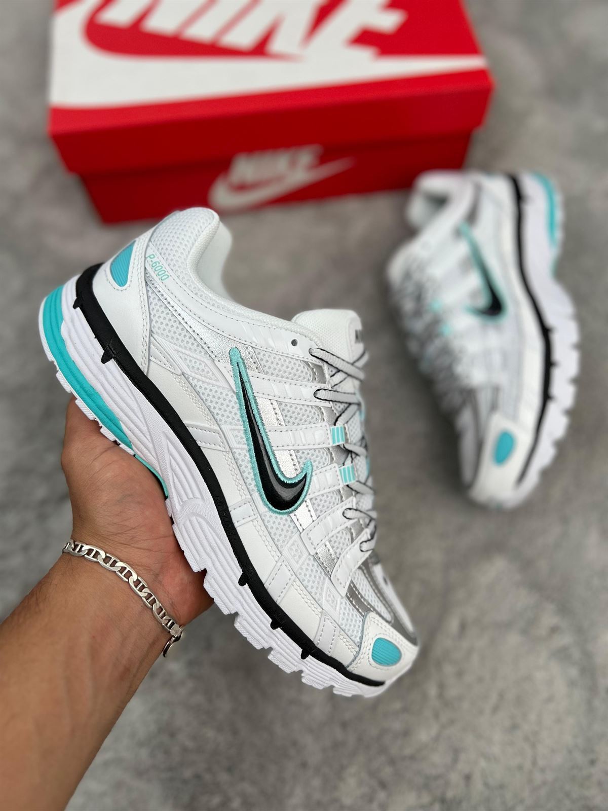 Zapatillas NIKE P6000 White/blue - Imagen 6